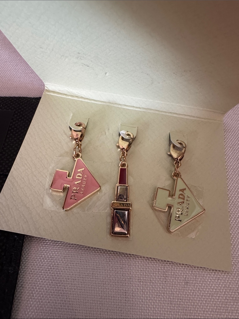 PRADA Pink Enamel & Gold-Tone Charms
